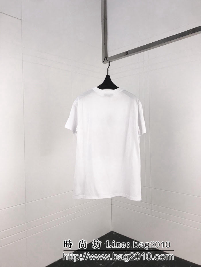 BURBERRY巴寶莉 19ss早春新款 彩色微標騎士戰馬 白色短袖 定制面料 高版本男女同款 ydi2387